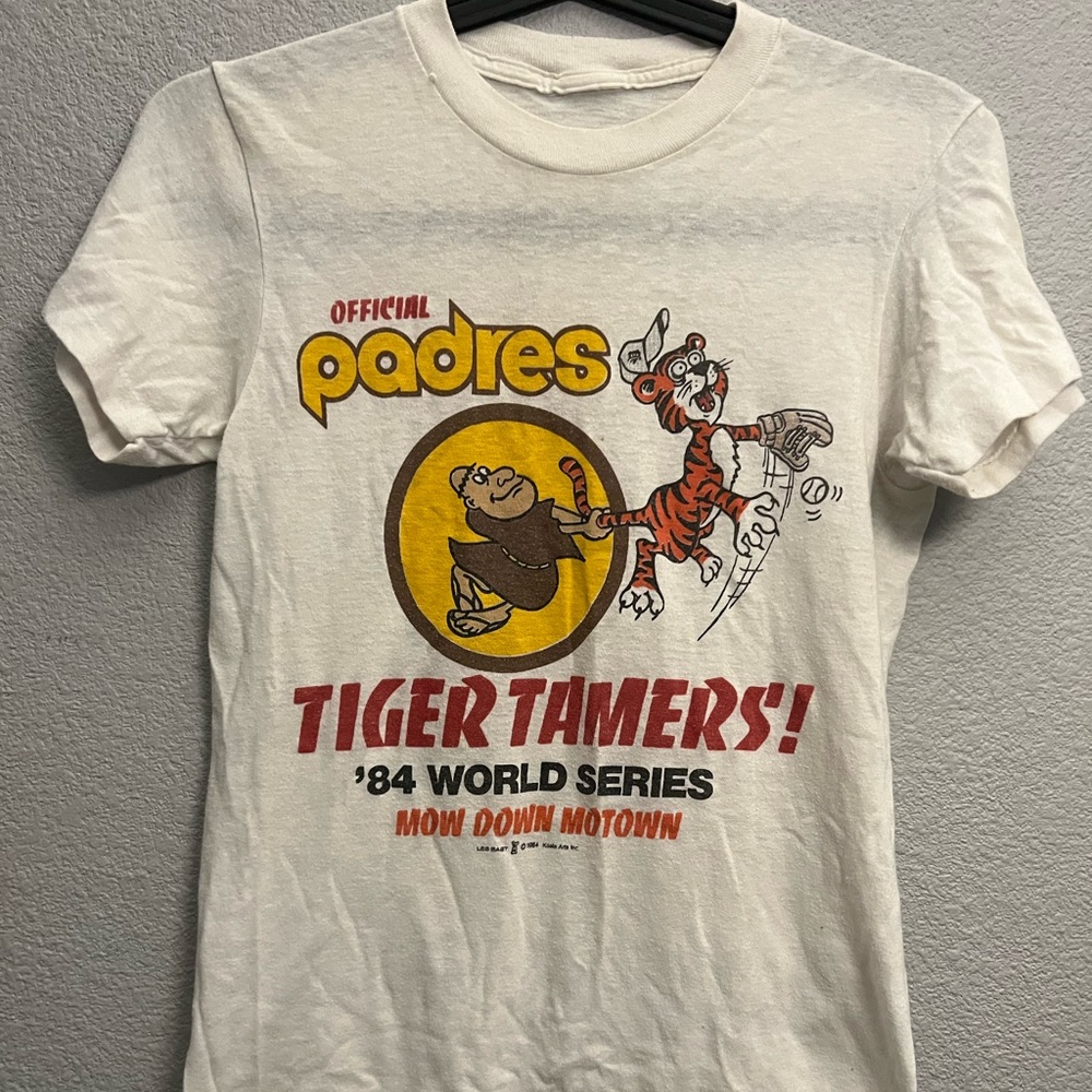 Vintage 1984 San Diego Padres MLB World Series Shirt Detroit Tigers